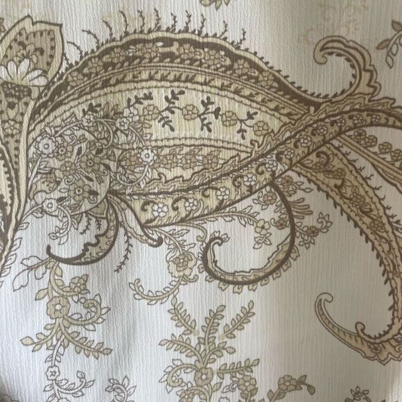 Chico’s Paisley Kimono Cardigan Women’s Small Medium White Tan Brown Lightweight - Picture 3 of 4